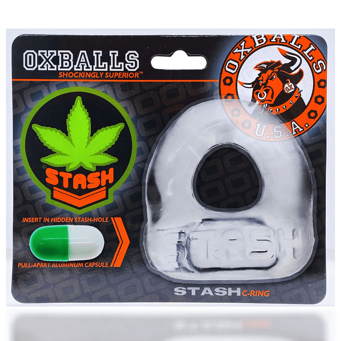 Oxballs-Stash Pill Cockring-Clear **