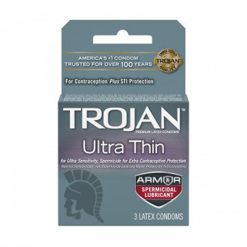 Trojan Ultra Thin Armor Spermicidal Condoms - 3 Pack