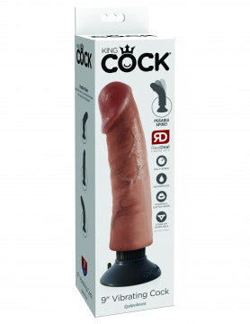 King Cock 9 Inch Vibrating Cock - Light